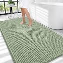 OLANLY Thick Chenille Large Bathroom Rugs Mats 44x32, Sage Green