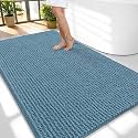 OLANLY Thick Chenille Large Bathroom Rugs Mats 59x35, Airy Blue