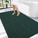OLANLY Thick Chenille Large Bathroom Rugs Mats 44x32, Blackish Green