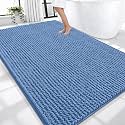 OLANLY Thick Chenille Large Bathroom Rugs Mats 70x46, Cornflower Blue