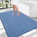 OLANLY Thick Chenille Large Bathroom Rugs Mats 40x32, Cornflower Blue