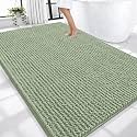 OLANLY Thick Chenille Large Bathroom Rugs Mats 70x46, Sage Green