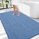 OLANLY Thick Chenille Large Bathroom Rugs Mats 44x32, Cornflower Blue