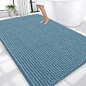 OLANLY Thick Chenille Large Bathroom Rugs Mats 70x46, Airy Blue