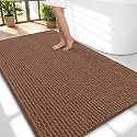 OLANLY Thick Chenille Large Bathroom Rugs 59x35, Absorbent Bath Mat, Mocha
