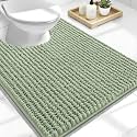 OLANLY Thick Chenille Toilet Rugs U-Shaped 24x20, Sage Green
