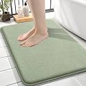 OLANLY Memory Foam Small Bathroom Rug 24x16, Absorbent Bath Mat, Sage Green
