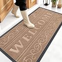 OLANLY Welcome Door Mat Indoor Outdoor 47x23, Heavy-Duty Rubber Doormat