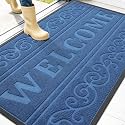 OLANLY Welcome Door Mat Indoor Outdoor 47x32, Heavy-Duty Rubber Doormat