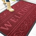 OLANLY Welcome Door Mat Indoor Outdoor 47x32, Heavy-Duty Rubber Doormat