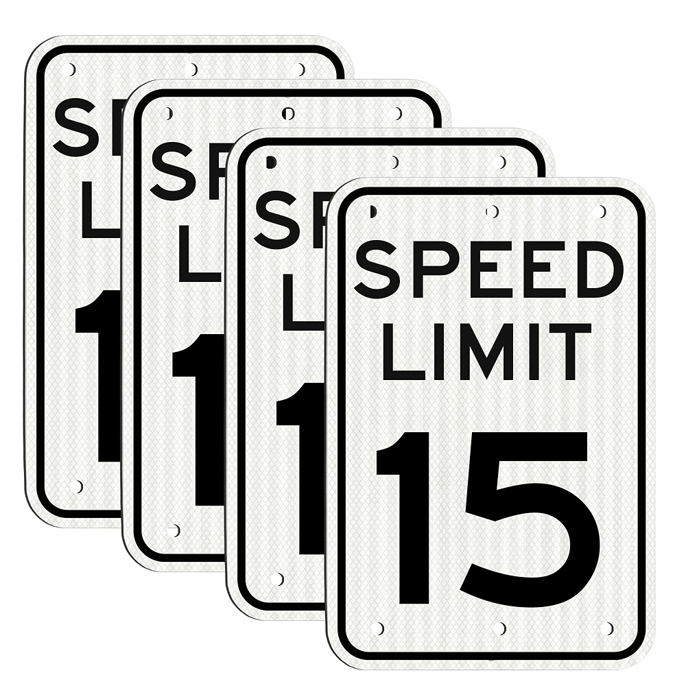 Olanzu (4 Pack) Speed Limit Signs 15 MPH - 12 x 17 Inch Engineer Grade ...