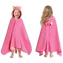 OLAOLA Cat Hooded Towel for Kids 3-12 Years, 28" x 53" Soft Thick Microfiber Ultra Absorbent Bath Towel Wrap, Beach Pool Swim Poncho for Boys Girls Toddler
