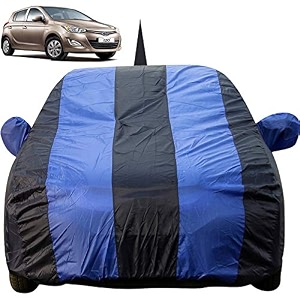 hyundai old i20 dustproof car cover with mirror amp antenna pockets royal blue stripes taffeta polyester triple stitched 2008 to 201434