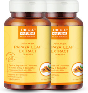 the old natural papaya leaf extract tablets papaya with goodness of tulsi  giloypack of 2