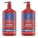 Old Spice Hand,Face &amp; Body Lotion for Men,24/7 Lightweight Moisturization with Amazing Scent,Instant Absorption,For All Skin Types,Captain with Bergamot Scent,16 oz,(Pack of 2)