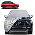 Old Swift 100% Waterproof Car Cover | Dustproof Sun Protection Cover | Soft Cotton Lining | Triple Stitched | Mirror Pocket | Antenna Pocket | All Weather Body Cover (Silver with Yellow Piping)