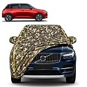 Old Swift 100% Waterproof Car Cover | Dustproof Sun Protection Cover | Soft Cotton Lining | Triple Stitched | Mirror Pocket | Antenna Pocket | All Weather Body Cover (Army)