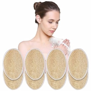 old tree oval body loofah pack of 8 for men and women - natural scrubber for bathing - for all type of skin -biodegradable and eco-friendly natural scrubber