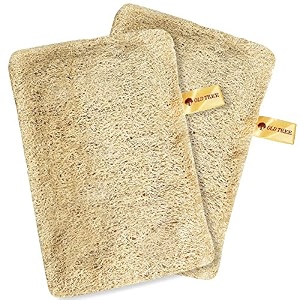 old tree rectangular body scrubber pack of 2 for bathing women and men 100 natural loofah sponge for bathing  eco-friendly amp biodegradable natural scrubber  biodegradable natural loofah
