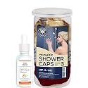 Old Tree Reusable Shower Caps for Men and Women | Keep Hair Dry and Protected| Complete Hair Care Set: Pack of 3 Reusable Shower Caps in Assorted Colors and SPF Serum Combo