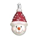 Old World Christmas Glistening Candy Coil Snowman Glass Blown Ornament for Christmas Tree, Handcrafted Holiday Decoration, Snowman Collection