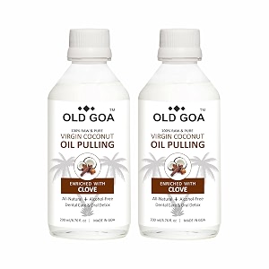 virgin coconut oil pulling mouthwash enriched with clove  for healthy teeth amp gums bad breath teeth whitening fresh breath  oral amp dental care  200 ml each pack of 2