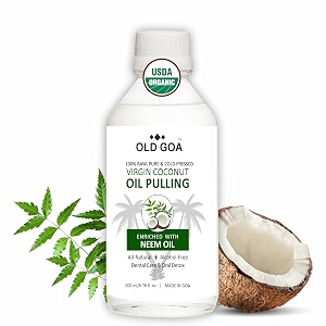 coconut oil pulling mouthwash  cold pressed virgin coconut oil  ayurvedic mouthwash  for healthy teeth amp gums bad breath teeth whitening fresh breath  oral amp dental care 200ml neem oil