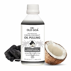 pulling oil mouthwash for strong teeth and gums with activated charcoal  oil pulling for mouth gums and healthy teeth  activated charcoal  200 ml