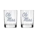 Ole Miss Rebels 2-Sided Satin Finish Rock Glass Set of 2 14oz