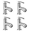 Oleanna Odepc_set4 Desire Brass Quarter Turn Fittings Pillar Cock (Silver, Chrome Finish, Pack of 4)