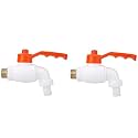 OLEANNA Plastic White Heavy Duty Turkey Nozzle Bib Cock Tap for Bathroom Home Kitchen & Garden- Pack of 2