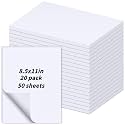 Oleitodh 20 Pack 8.5 x 11 Inch Blank Note Pads White Memo Pads
