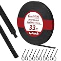 Oleitodh 33 ft 1/4 in 2:1 Heat Shrink Braided Sleeving, Black