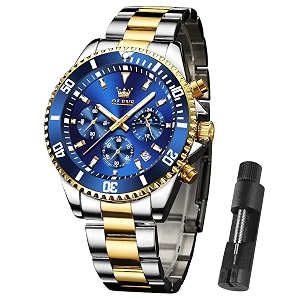 OLEVS Mens Wrist Watch Green Big Face