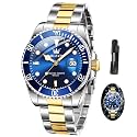 OLEVS Mens Wrist Watch Green Big Face