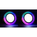 OLIPS 9W (6+3) LED Ceiling Panel Down Light | Dual Color Change by On/Off Switch | Fan Box POP Decorative LED | White Center & Color Ring Design (Multicolor) (2)