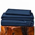 Olive + Crate Tencel Sheets, Twin XL French Navy, 16-Inch Deep Pocket