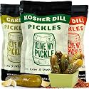 Olive My Pickle Fermented Pickles Probiotic Variety Pack - 96 Ounces | 3-Pack Bundle of Kosher Dill, Garlic, Spicy Kosher Dill Pickles and Brine with Digestive Enzymes for Gut Health - 32 oz per bag