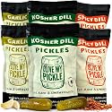 Olive My Pickle Fermented Pickles Probiotic Variety Pack - 192 Ounces | 6-Pack Bundle of Kosher Dill, Garlic, Spicy Kosher Dill Pickles and Brine with Digestive Enzymes for Gut Health - 32 oz per bag