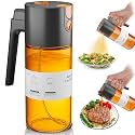 Olive Oil Sprayer &amp; Dispenser Bottle for Cooking 17oz Dark Glass Oil Mister