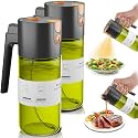 Olive Oil Sprayer & Dispenser for Cooking, 17oz Dark Glass Oil Mister, 2PC