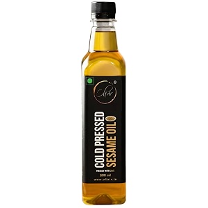 olixir cold pressed sesame oil - 500 ml  unrefined wood pressed gingelly oil  100 pure til ka tel for cooking  chemical free  natural seasame oil with rich aroma
