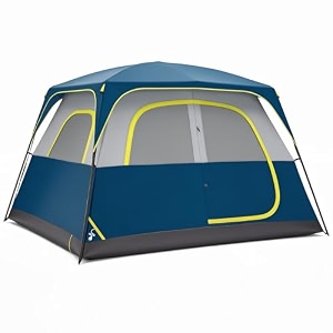 olixis 6 person camping tent 81in tall waterproof windproof tent with double layer large mesh windows amp carry bag quick setup for family outdoor backpacking hiking navy blue