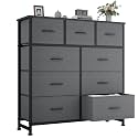 OLIXIS 9 Drawer Fabric Dresser for Bedroom, Chest of Drawers Organizer