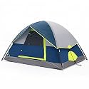 OLIXIS Camping Tent 4 Person, Waterproof Windproof Dome Tent with Multi-Directional Ventilation, Quick 5 Min Setup for Family Outdoor, Backpacking, Hiking, Navy Blue
