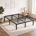 OLIXIS Full Size Metal Platform Bed Frame with Storage Space