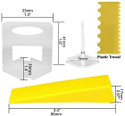 OLLSET Tile Leveling System Wall Floor Spacer Tile Levelling Tools, 100 Wedge and 200 Clips 3mm Lever Tool