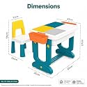 OLMARTT KITCHENWARE Kids Study Table &amp; Chair Set | 4-in-1 Learning Desk with Storage &amp; Organizer | Polypropylene Desk for Boys &amp; Girls 3-7 Years | Homework &amp; Art Table | (Blue White)
