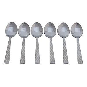 olrada stainless steel spoons set of dinner spoon food grade silverware for home amp kitchen 6pcs coffee spoon