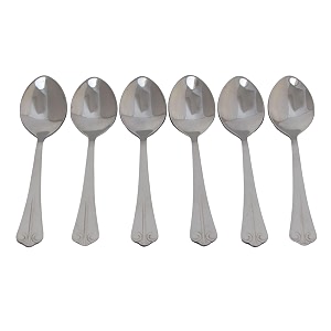 olrada stainless steel spoons set of dinner spoon food grade silverware for home amp kitchen 6 pcs hook spoon